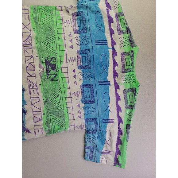 Vintage 80's Sun Triangle Men X/XL Tourist Shirt Tee Bahamas Single Stitch Aztec - Picture 11 of 11